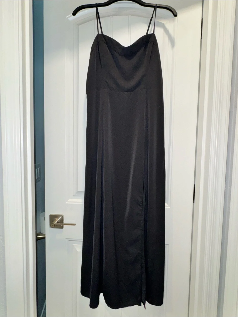 Abercrombie & Fitch The A&F Camille Maxi Dress Black Satin Size MP